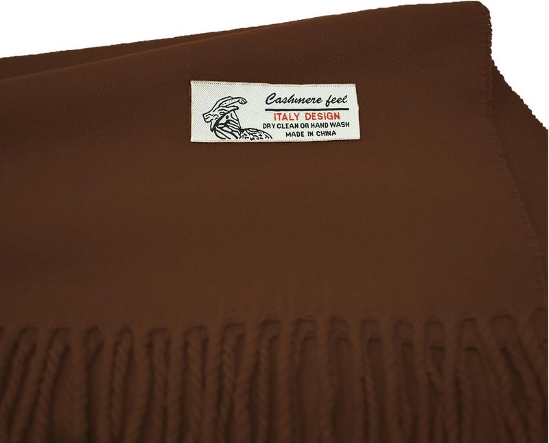 Glory Max Unisex Plain Solid Color Winter Scarf Cashmere Feel Soft Classic 72"x12" - Image 2